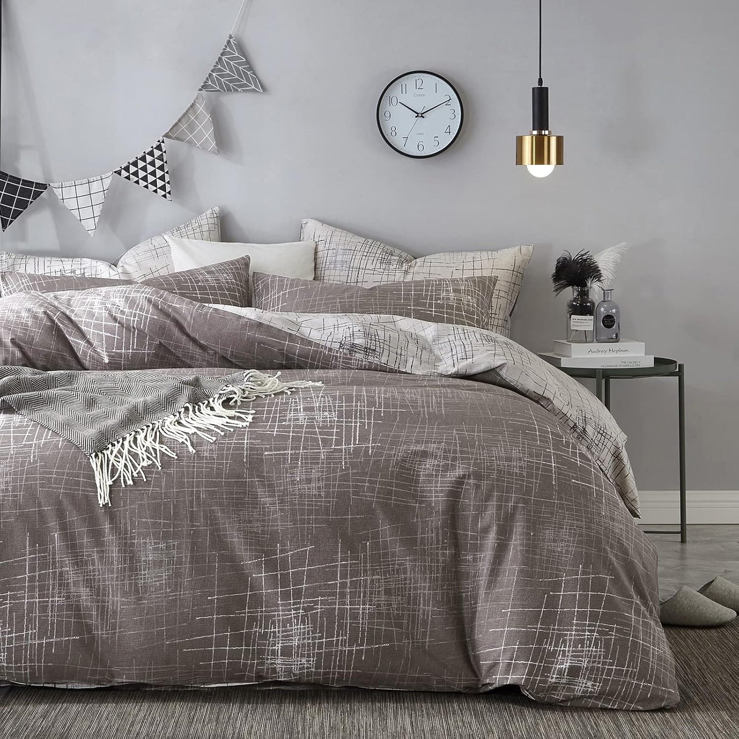 VM VOUGEMARKET King Duvet Cover Set - Reversible Abstract Design