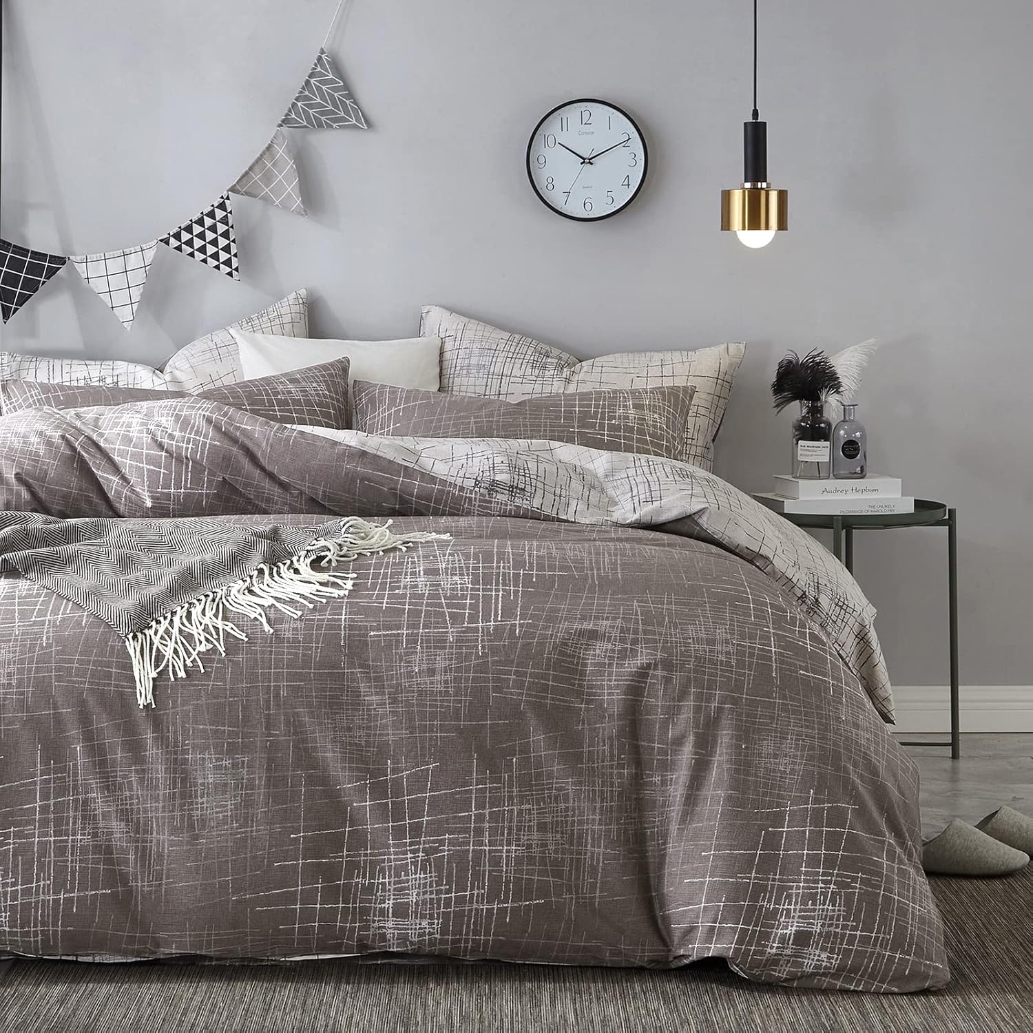 VM VOUGEMARKET King Duvet Cover Set - Reversible Abstract Design