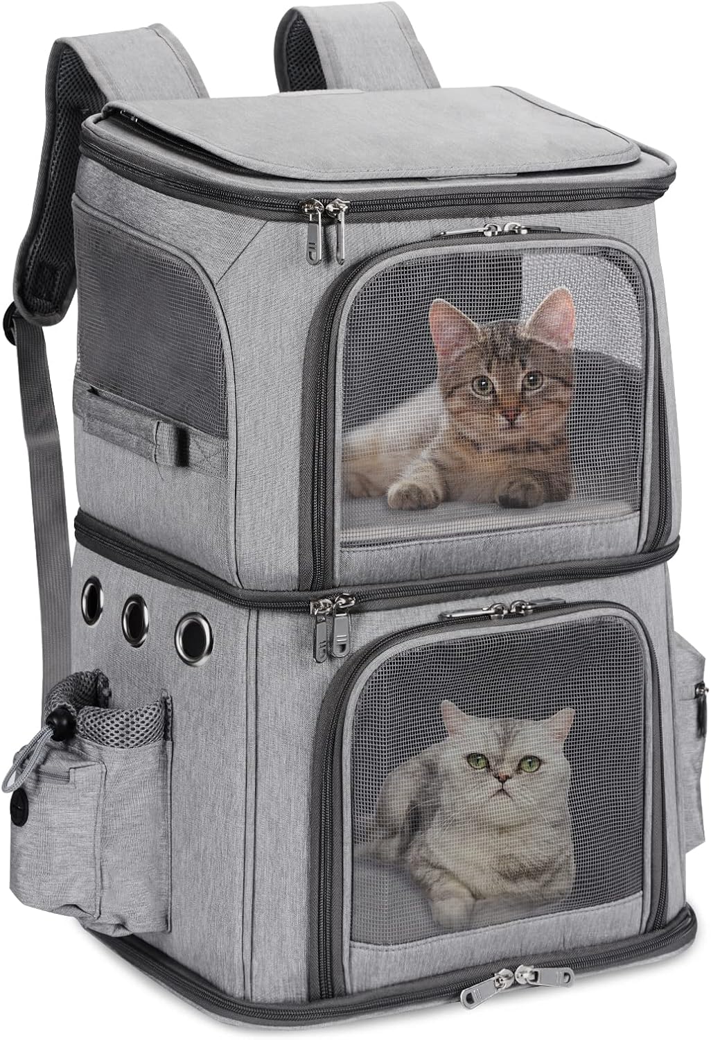 Double-Compartment Pet Carrier Backpack for Small Pets Travel