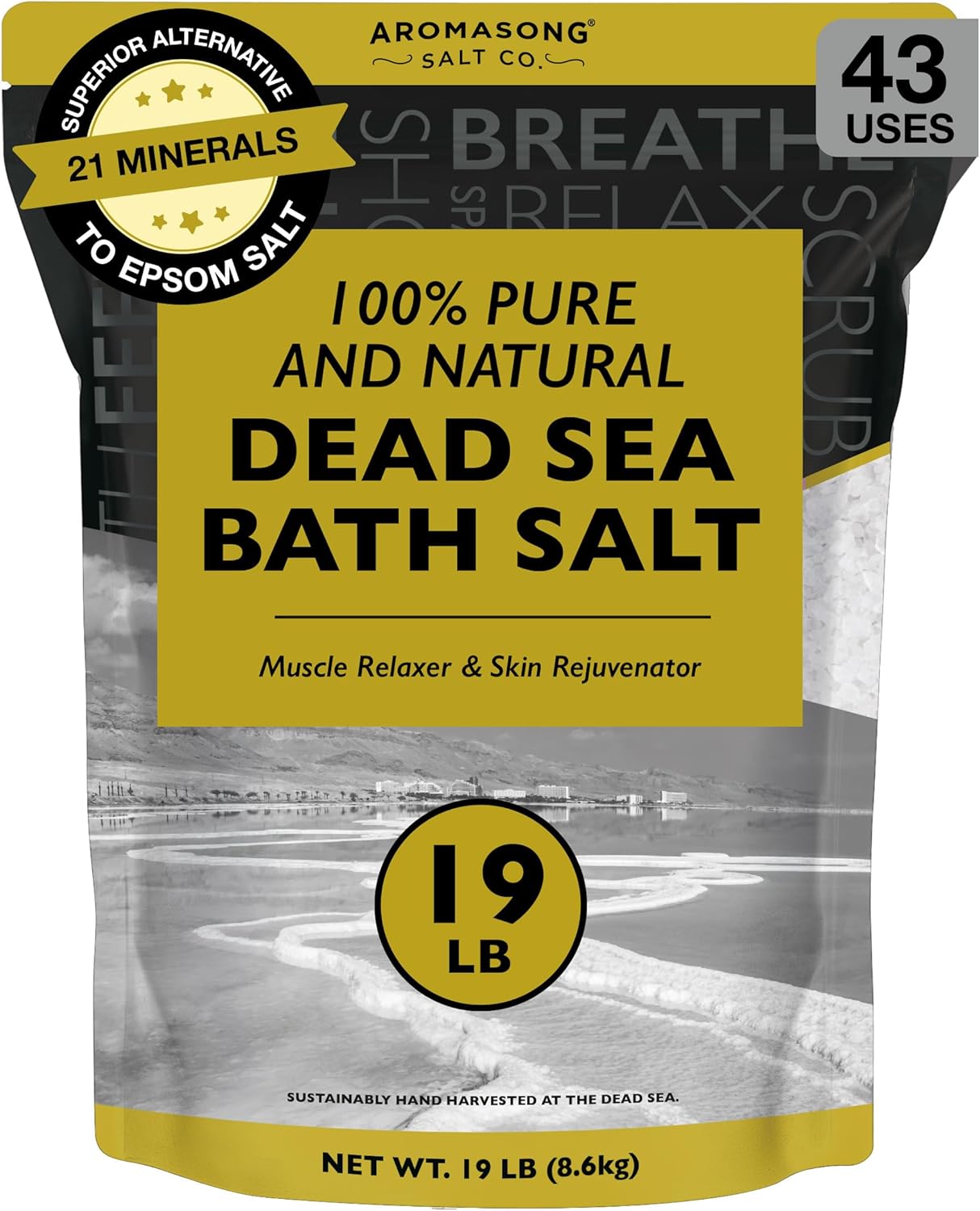 Aromasong Dead Sea Salt - 19 Lbs Fine Grain Spa Bath Salt