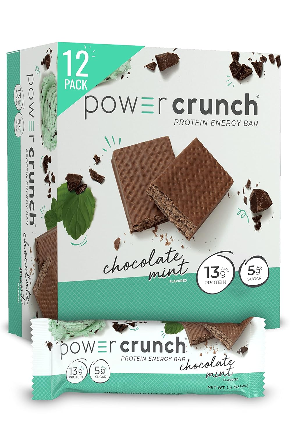 High Protein Chocolate Mint Wafer Bars x12