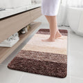 Microfiber Bathroom Rug 47x24 Brown - Thick Shaggy Absorbent Mat
