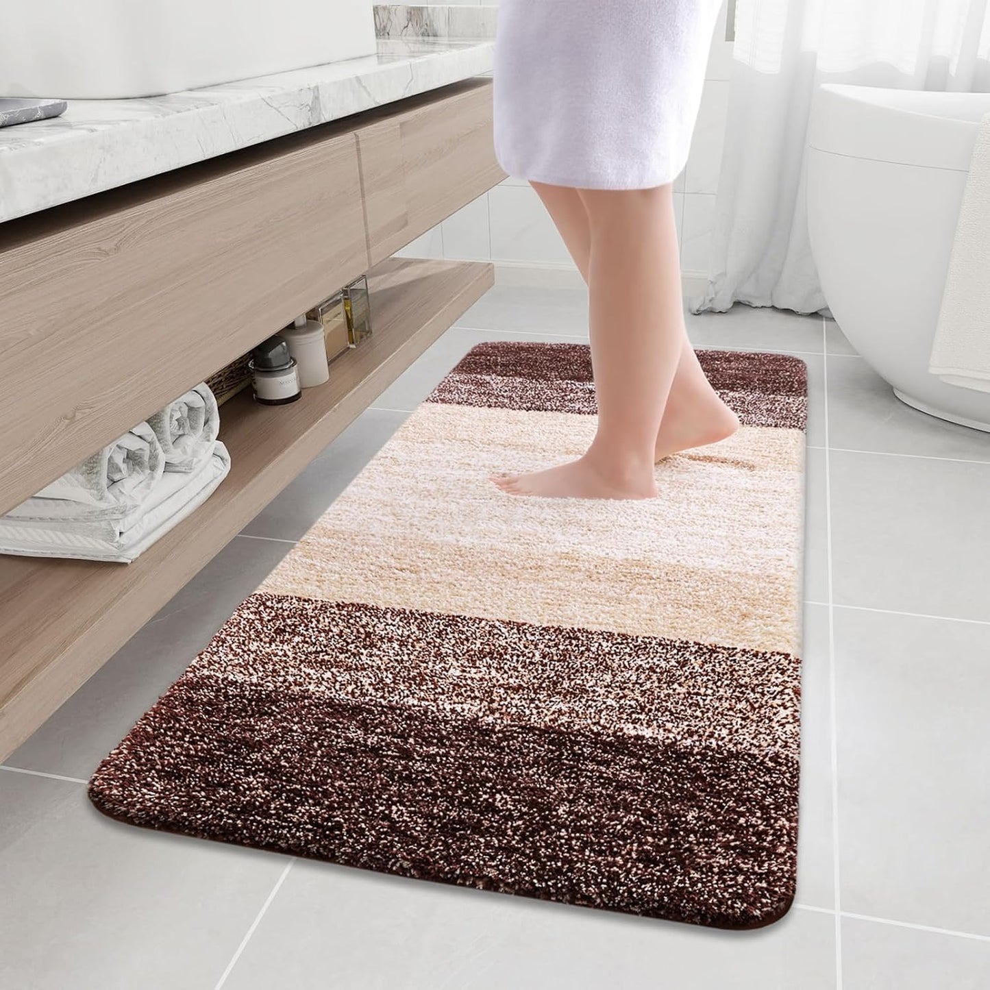 Arotive Microfiber Bathroom Rugs: Soft, Absorbent, Non-Slip Mats