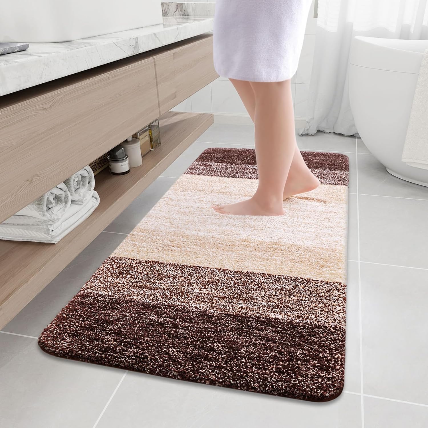 Arotive Microfiber Bathroom Rugs: Soft, Absorbent, Non-Slip Mats