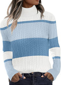 Zeagoo Womens Turtleneck Cable Knit Pullover - Slim Fit Fall Top