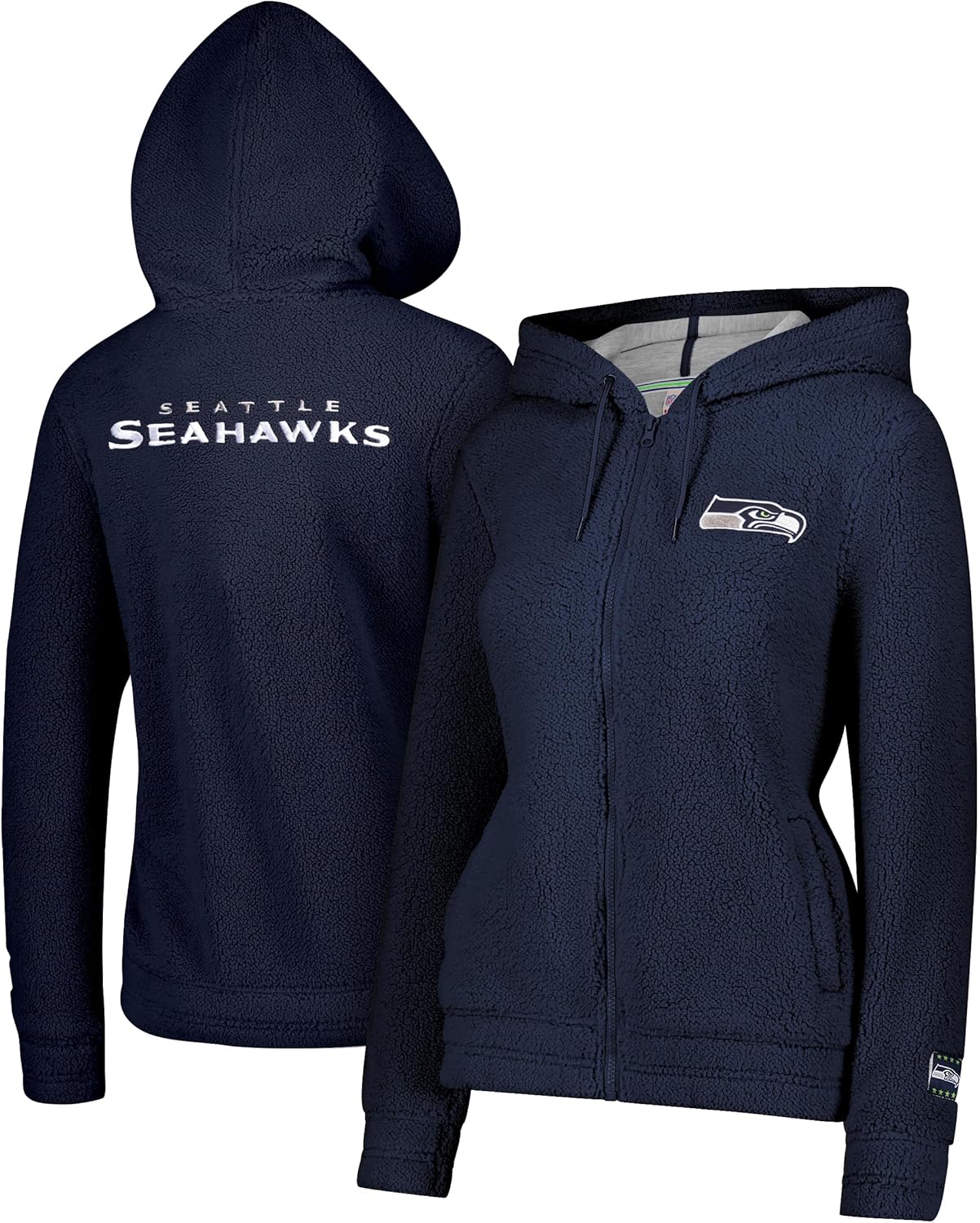 Ultra Game Women's NFL Super Soft Sherpa Full Zip Hoodie Jacket