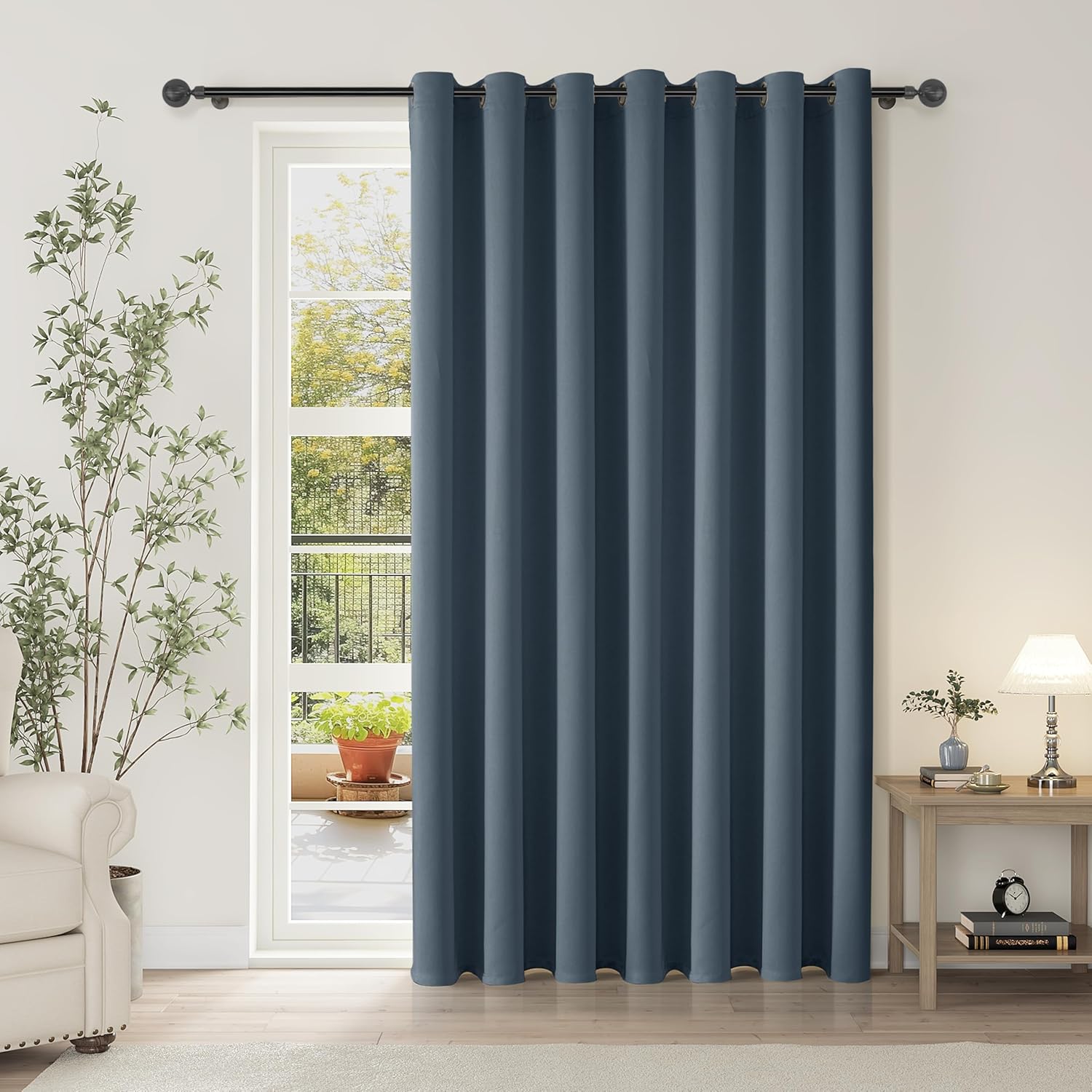 Room Divider Curtain for Privacy and Light Blocking - Stone Blue