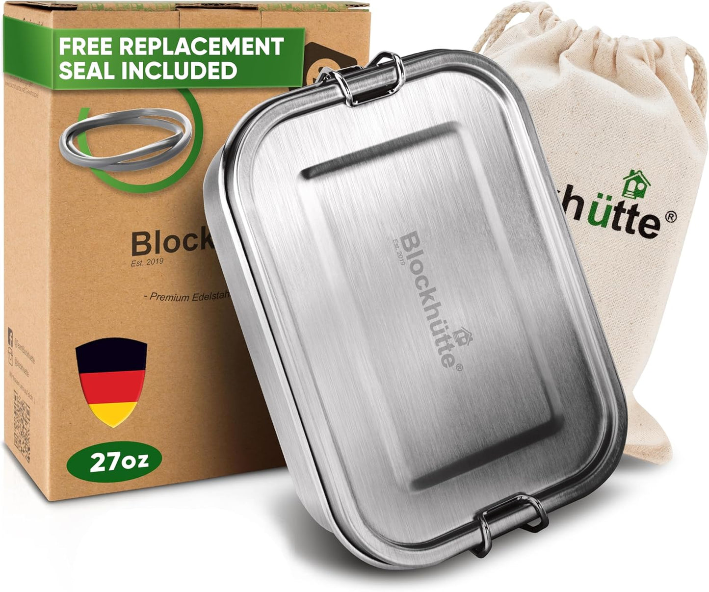 Stainless Steel Lunch Box with 3 Compartments for Meal Prep
