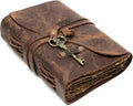 Vintage Leather Journal - Handmade Deckle Edge Paper for Sketching