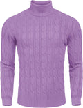 Men's Slim Fit Turtleneck Sweater - Twisted Knit Comfort COOFANDY