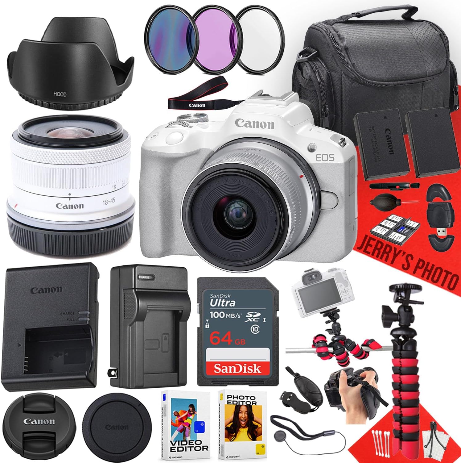 Canon EOS R50 Mirrorless Camera Bundle with 64GB Memory Card