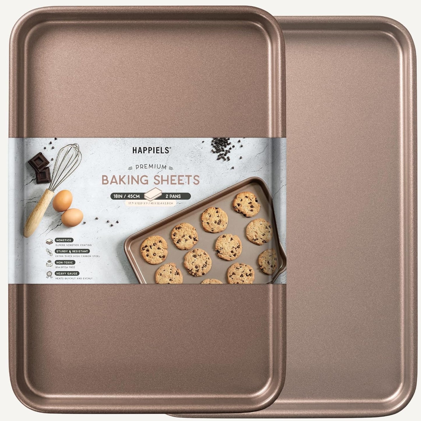 Nonstick Non-Toxic 18-inch Half Baking Sheet 2-Pack for Every Kitchen