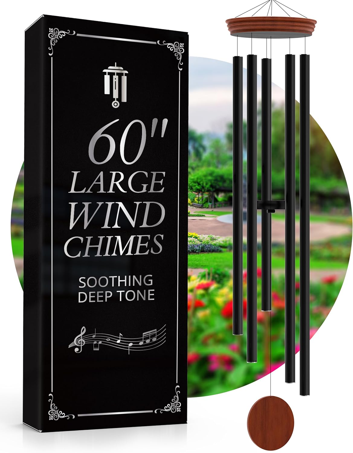 60 Inch Extra Large Wind Chimes for Outside Deep Tone Serenity