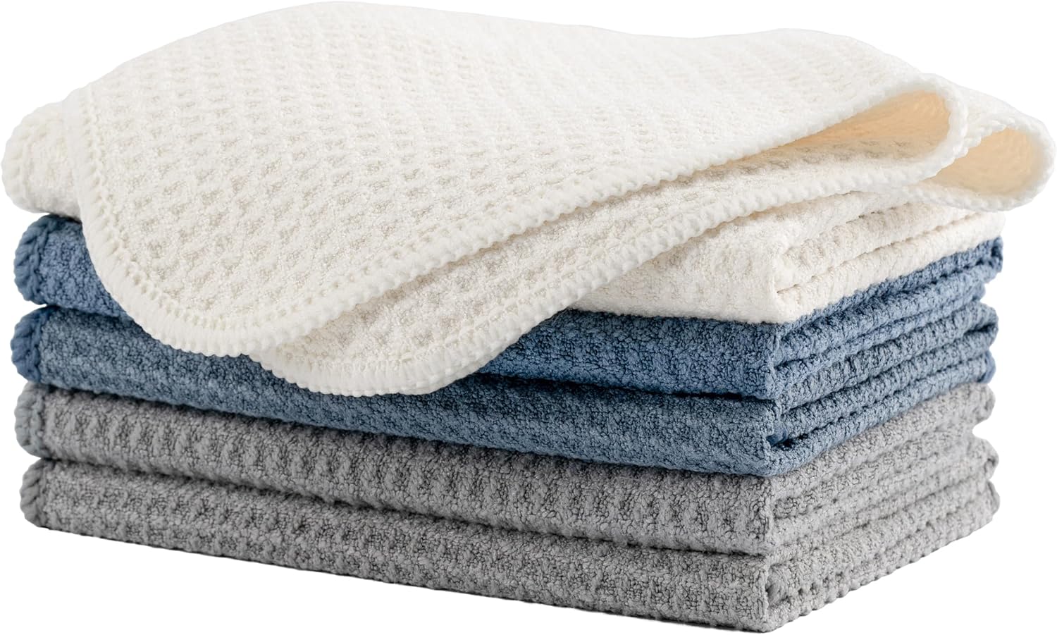 Set of 6 Microfiber Waffle Weave Cloths, 12x12 inches