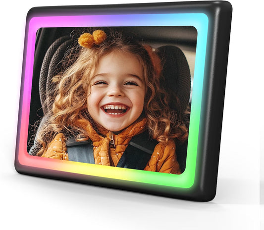 2-Pack Baby Car Mirrors: 7 RGB Colors, 360 Adjustable View, Shatterproof Safety