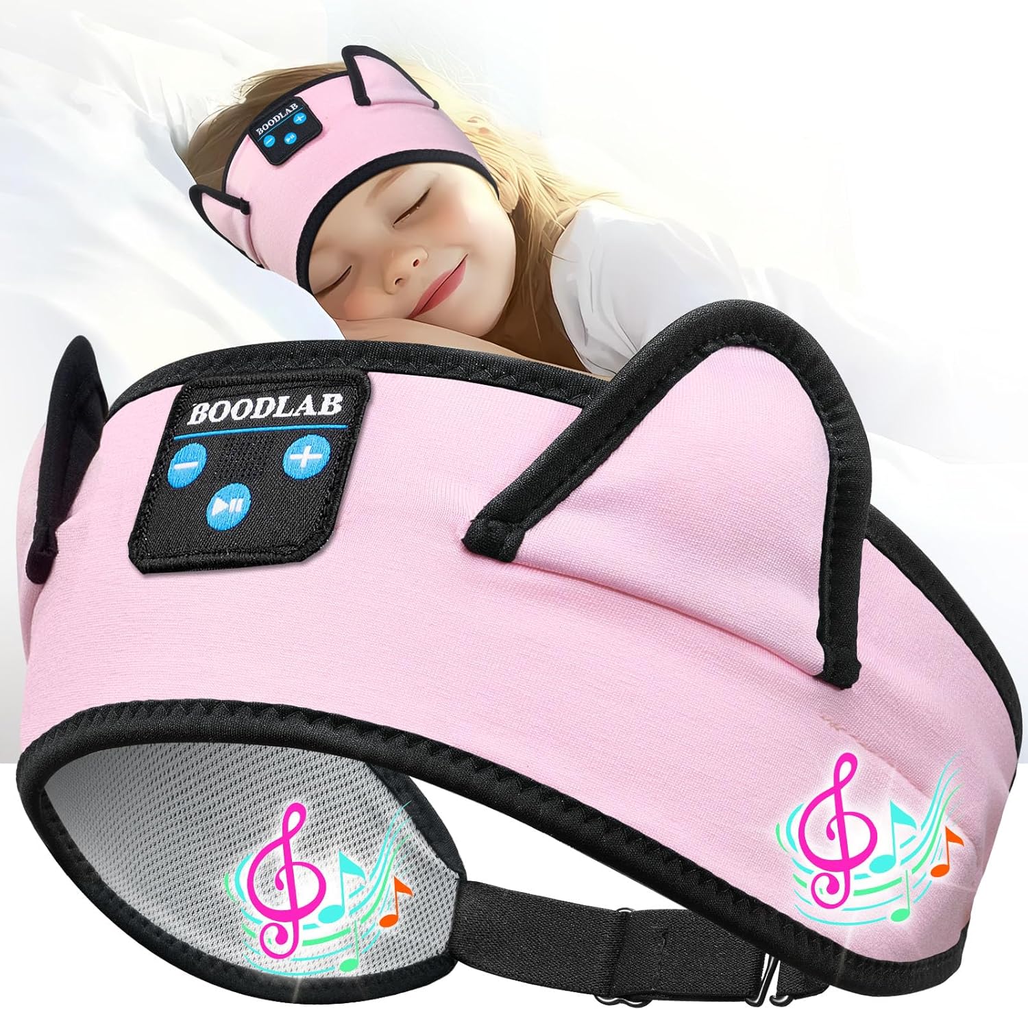 Kids Bluetooth Headphones - Comfy & Stretchy Headband for School & Travel