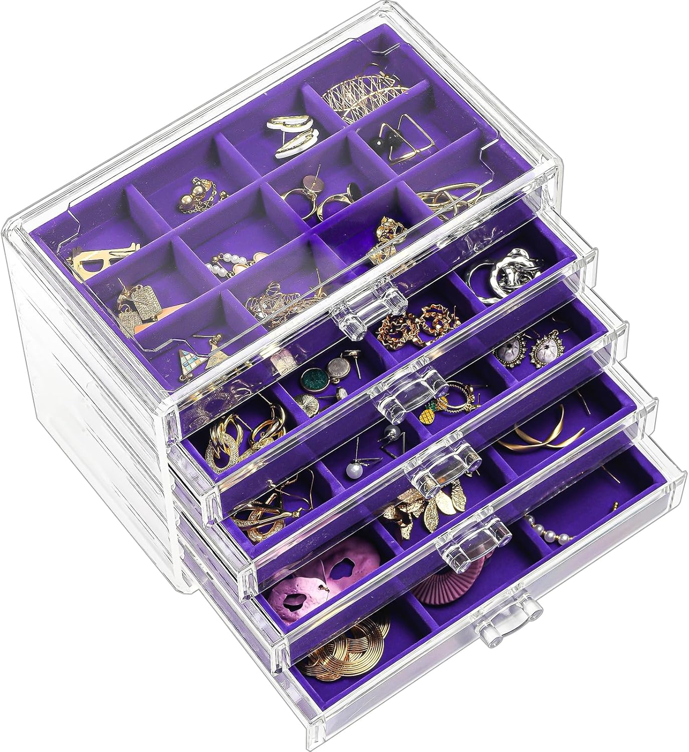 ProCase Earring Holder Organizer Jewelry Box with 5 Drawers