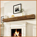 Avana Rustic Fireplace Mantle Shelf 84 in - Handcrafted Wood Mantel