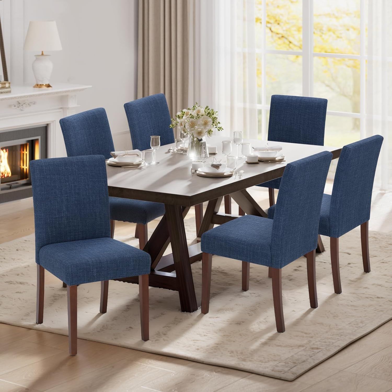 Modern Upholstered Parsons Dining Chairs Set of 6 for Dining