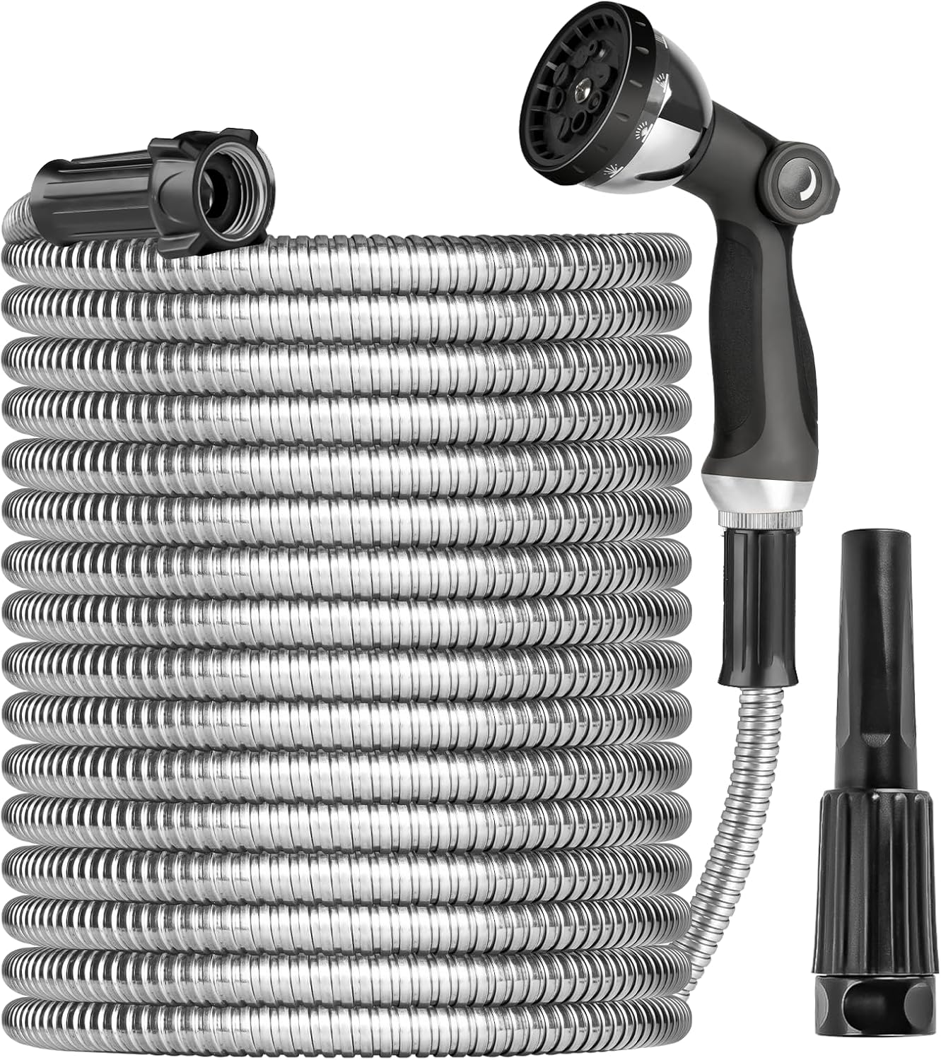 Metal Garden Hose 50ft Heavy Duty Stainless Steel Flexible Hose