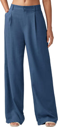 Women's Linen Wide Leg Pants High Waist - Breathable Cotton Linen