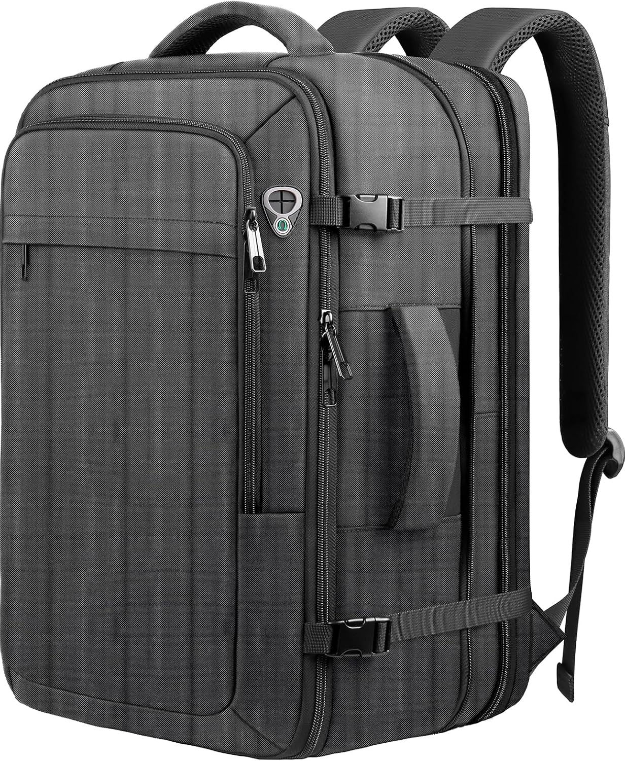 Carry on Backpack 50L Expandable Travel Bag for Men Black