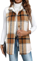 Plaid Vest for Womens Sleeveless Flannel Jacket - 2025 Fall Style