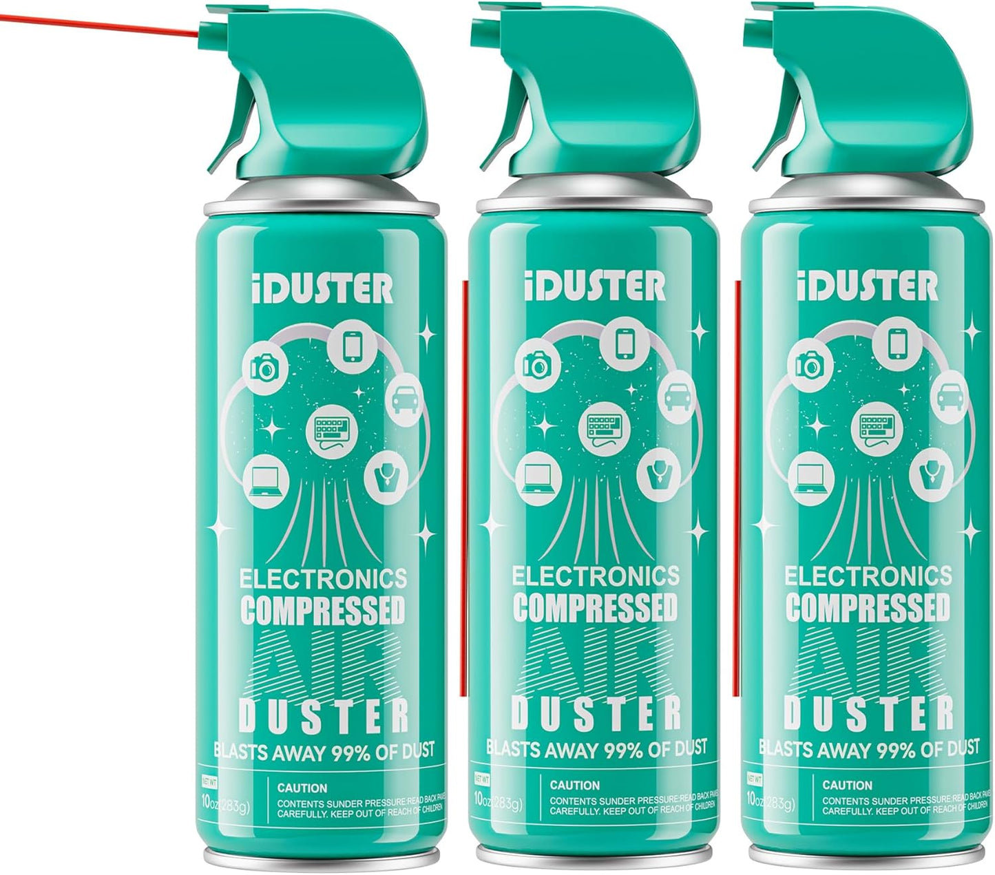 iDuster: 3-Pack Compressed Air for Sparkling Clean Keyboards