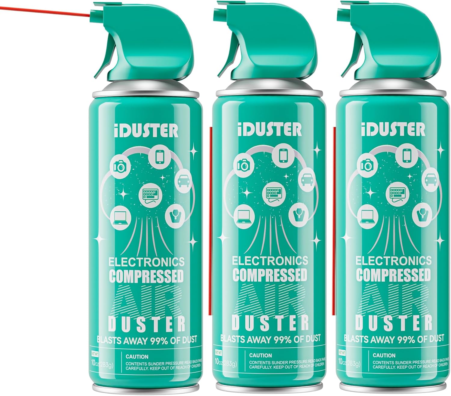 iDuster: 3-Pack Compressed Air for Sparkling Clean Keyboards