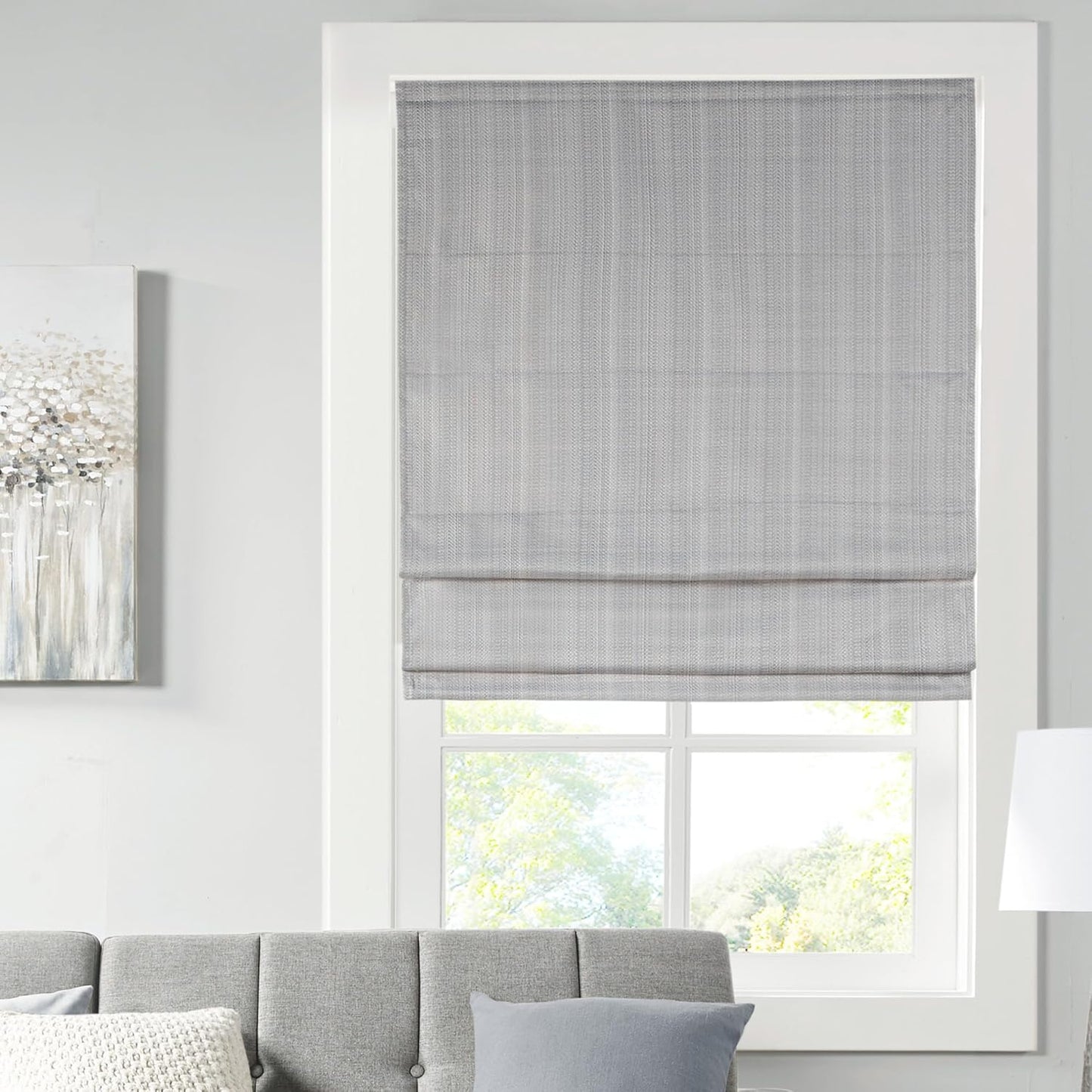 Madison Park Galen Cordless Fabric Privacy Roman Shade 35inW x 64inH