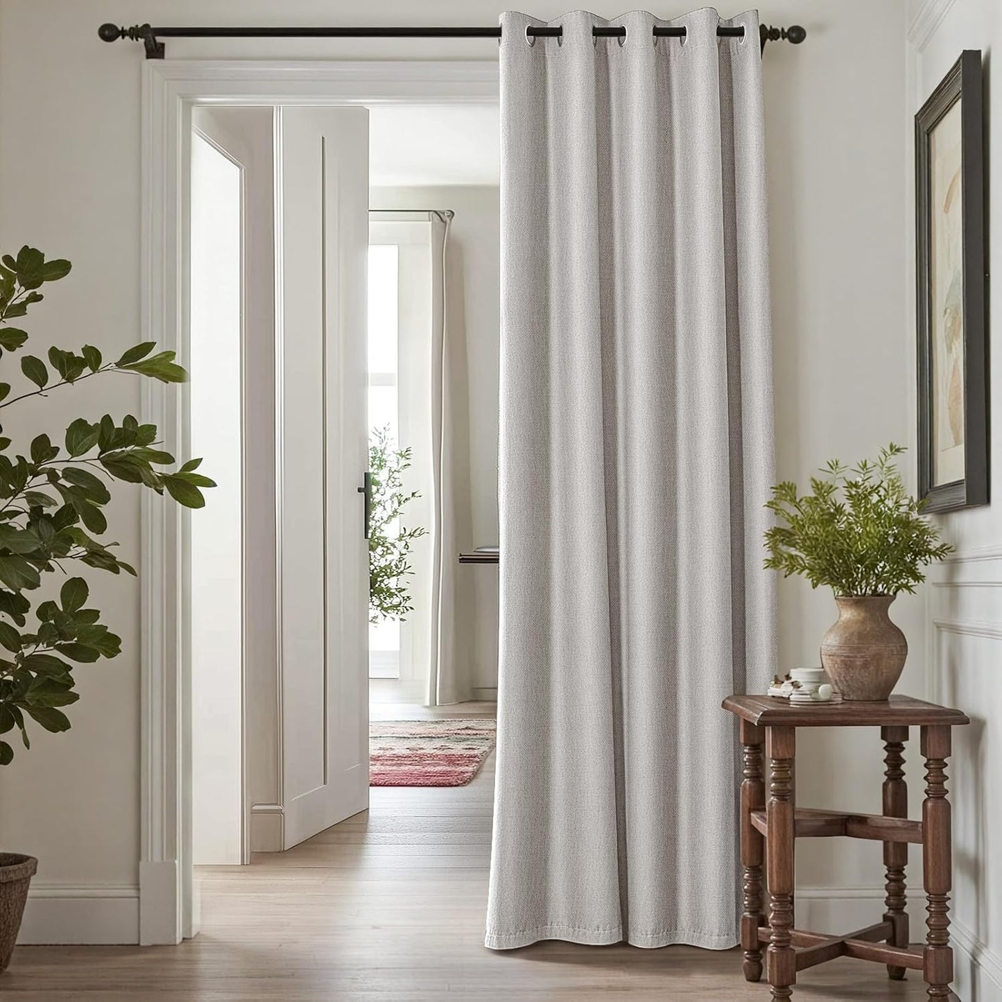 Light Filtering Stone White Curtain for Bedroom and Living Room