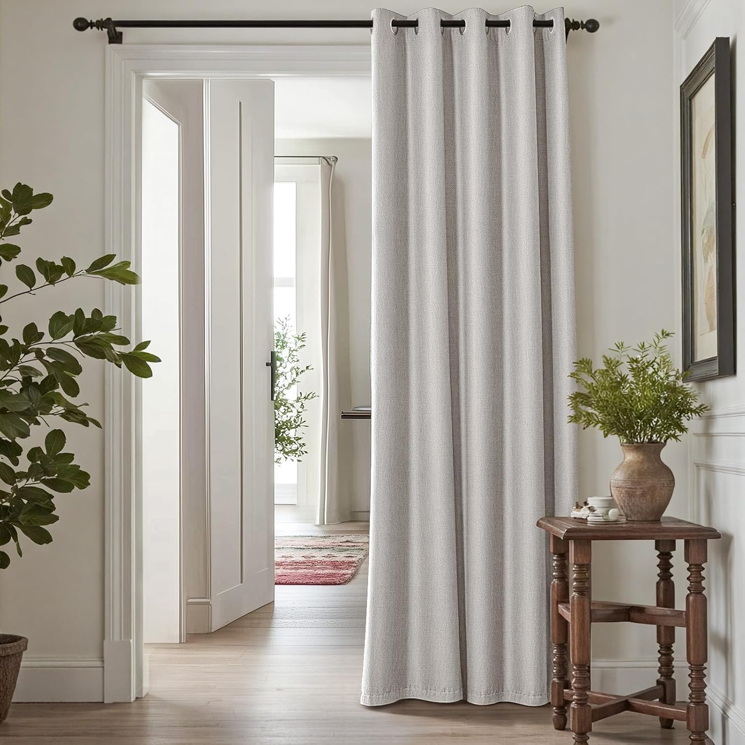 Light Filtering Stone White Curtain for Bedroom and Living Room