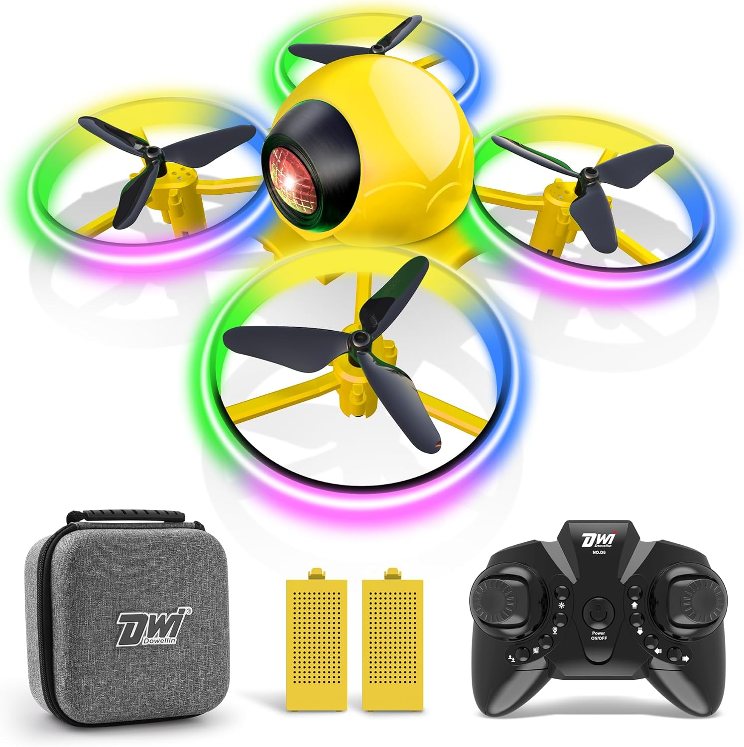 Dwi Dowellin Mini Drone for Kids with Long Flight Time and Lights