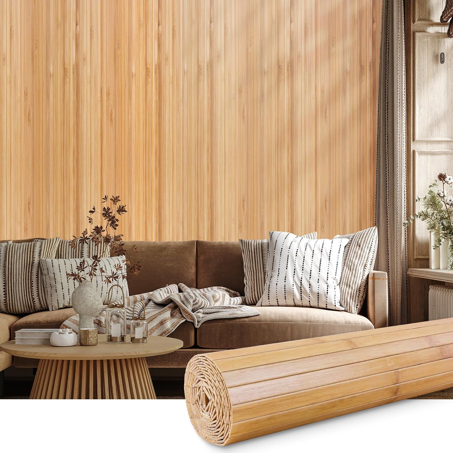 Bamboo Wall Panel for Interior Decoration - Natural Wainscoting