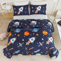 Space Rocket Twin Comforter Set for Kids - Soft, Imaginative Bedding