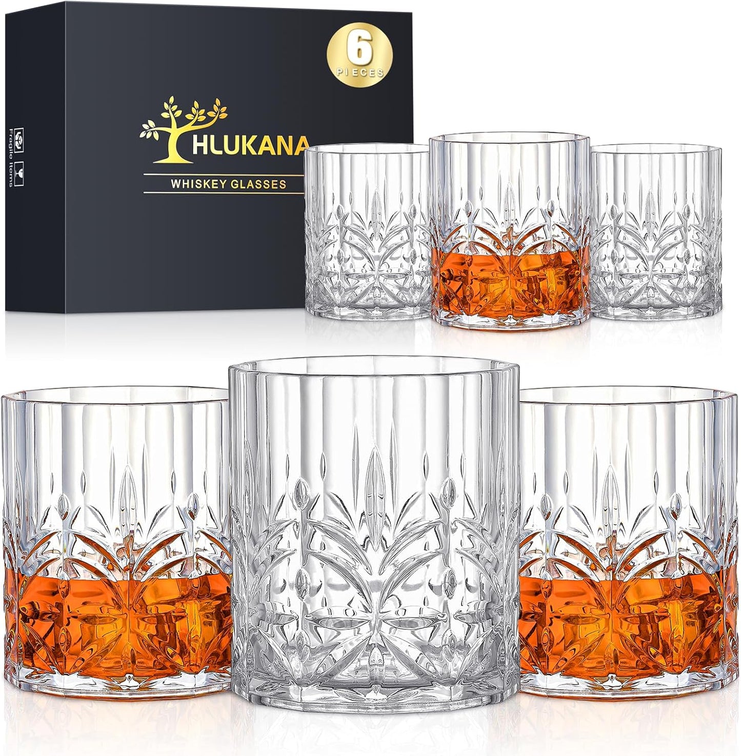 Durable Plastic Whiskey Glasses - Set of 6