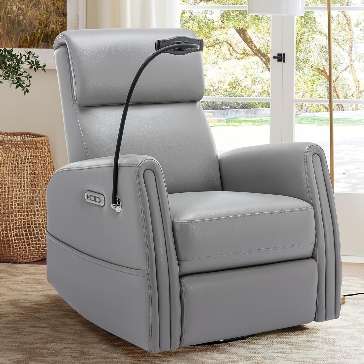 COLAMY Modern Rocking Recliner with Charging Ports