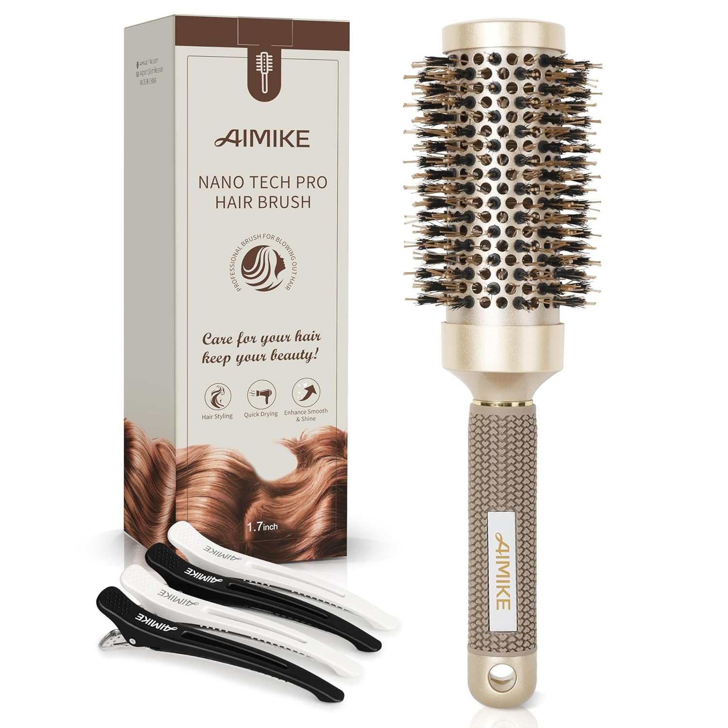 Achieve Effortless Volume & Shine with AIMIKE Round Brush
