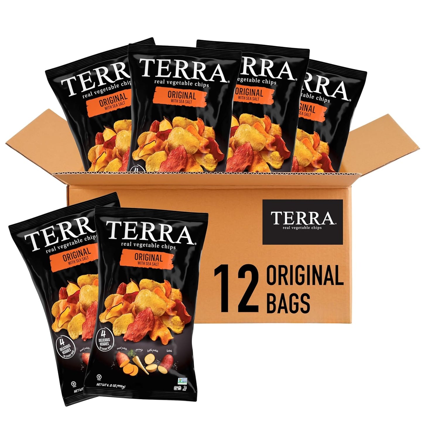 Terra Vegetable Chips Original with Sea Salt - 12 Pack of 6.8 Oz