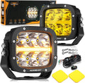 Auxbeam 5 Inch LED Offroad Light with Amber DRL for Vehicles