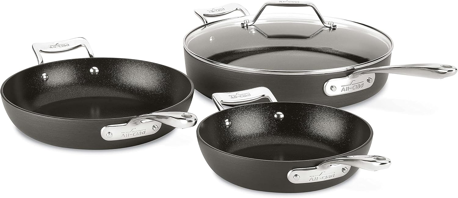 All-Clad Essentials Nonstick Sauce Pan Set for Everyday Cooking