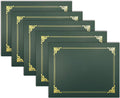 BOP 25pk Hunter Green Certificate Holders, Gold Foil Border - Letter Size