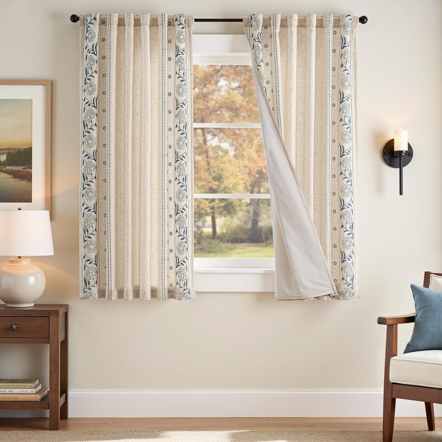 Winslow Lined Linen Curtains for Bedroom and Living Room Decor