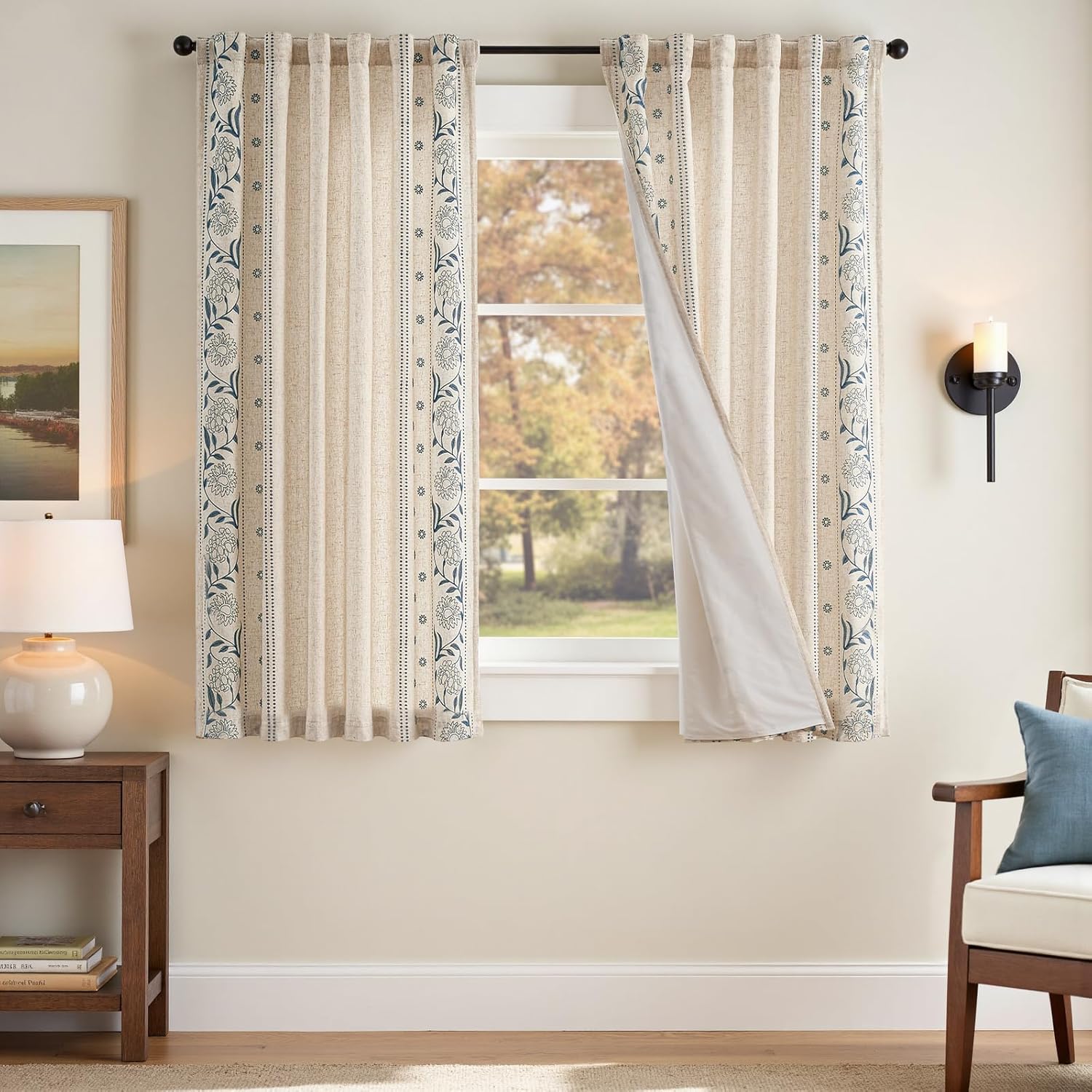 Winslow Lined Linen Curtains for Bedroom and Living Room Decor