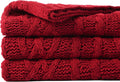 Battilo Christmas Dark Red Throw Blanket for Cozy Living Room