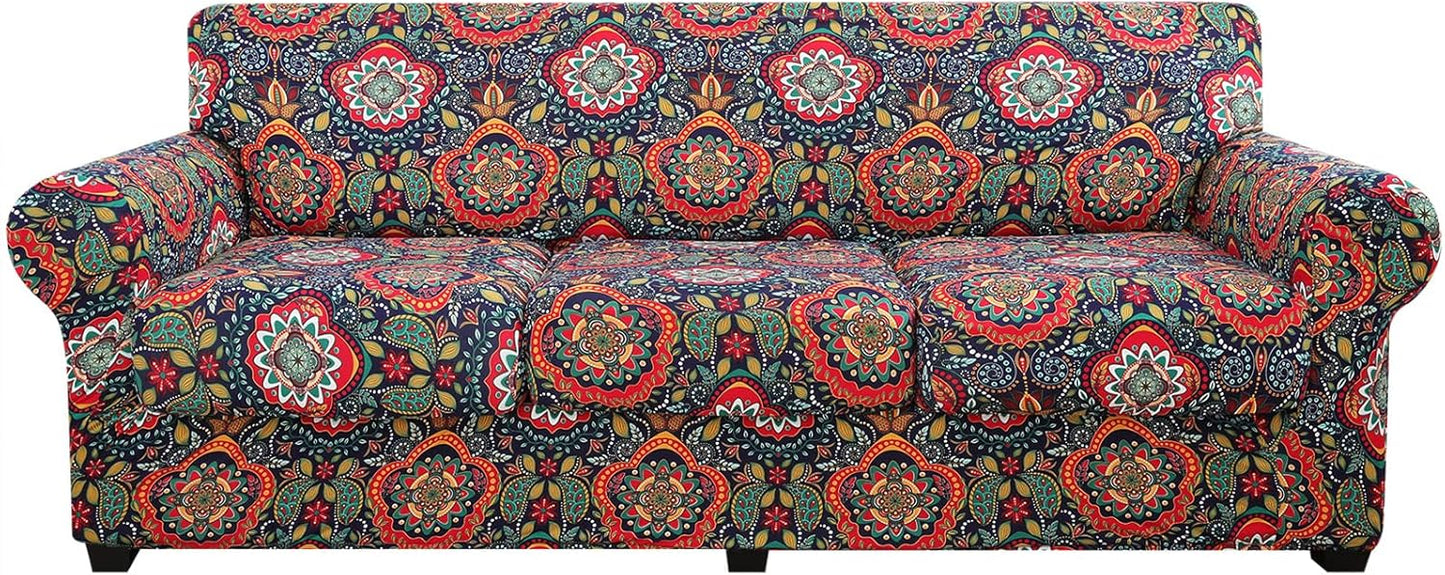 Floral Pattern Couch Cover by hyha - Stretch Sofa Slipcovers