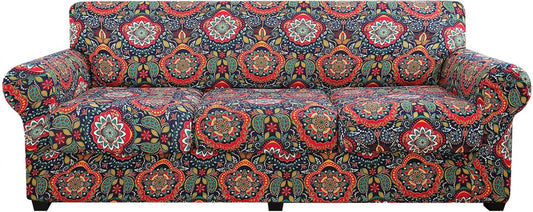 Floral Pattern Couch Cover by hyha - Stretch Sofa Slipcovers