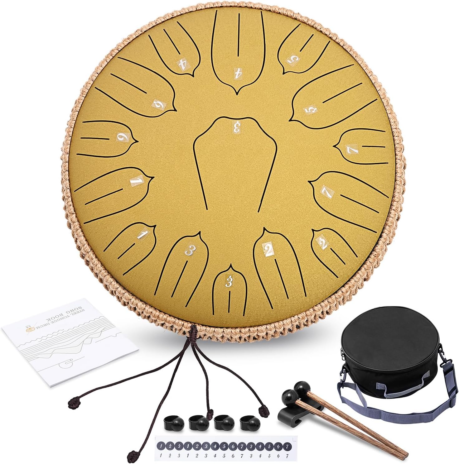 Steel Tongue Drum - 13 Inch C-key Handpan for Meditation & Music