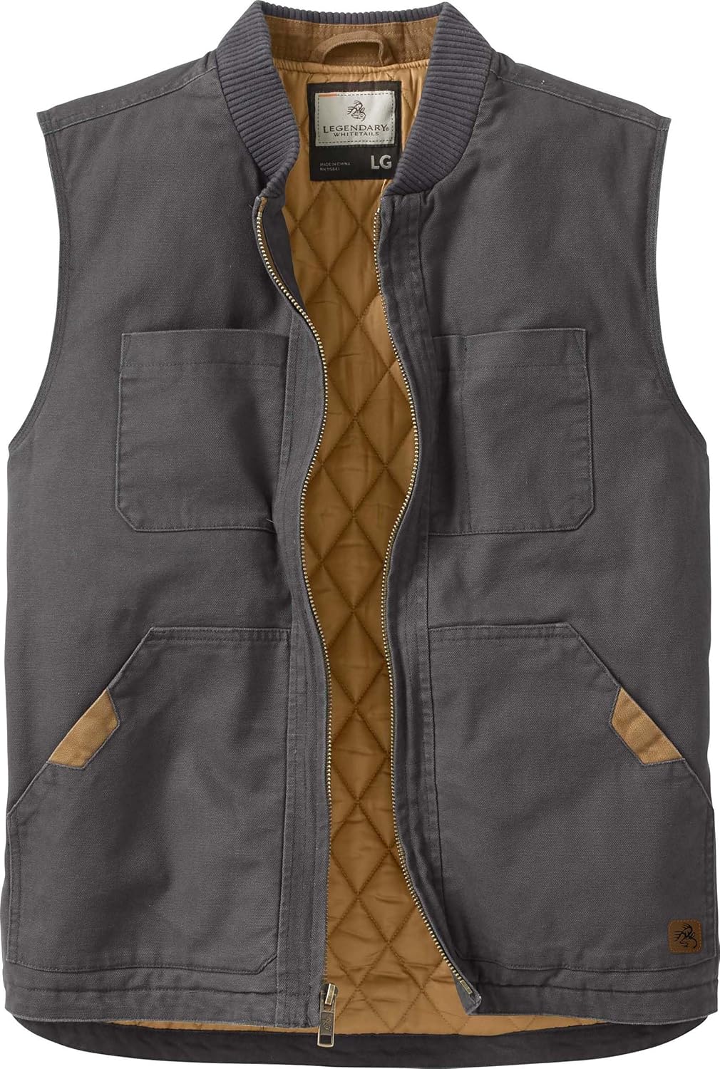 Legendary Whitetails Men's Quilted Canvas Vest for All Seasons