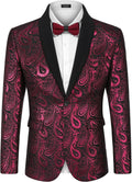 Mens Floral Tuxedo Jacket Paisley Shawl Lapel Blazer - Standout Dinner